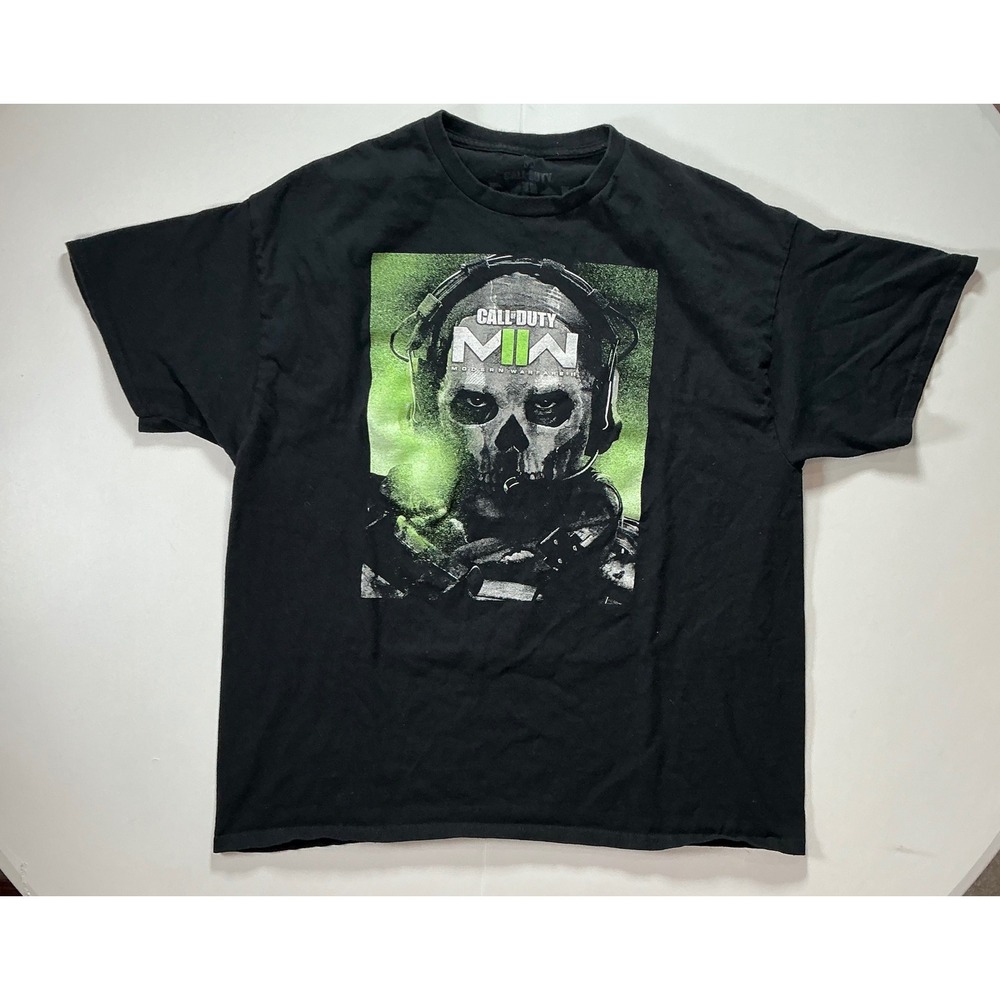Call of Duty Modern Warfare II T Shirt Mens XL Ghost Promo FPS Black Gaming